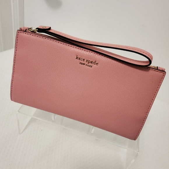 EC Kate Spade Pink Safiano Leather Wristlet/Wallet, Colorful - Picture 1 of 12